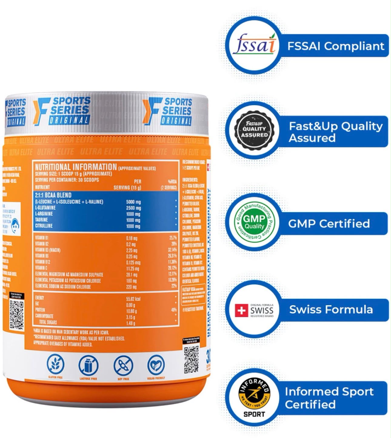 FAST & UP BCAA 450GM ADVANVED BCAA