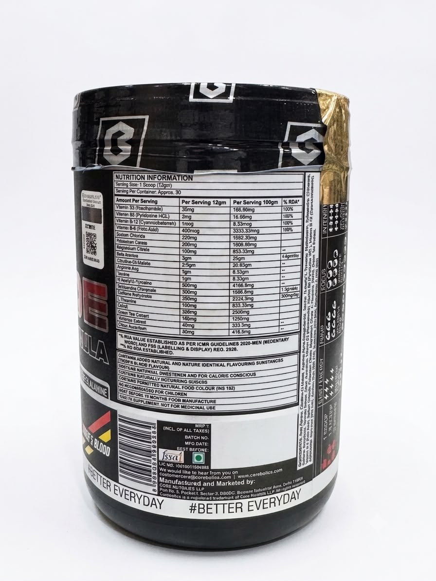 COREBOLIC XPLODE BLACK PREWORKOUT 360GM