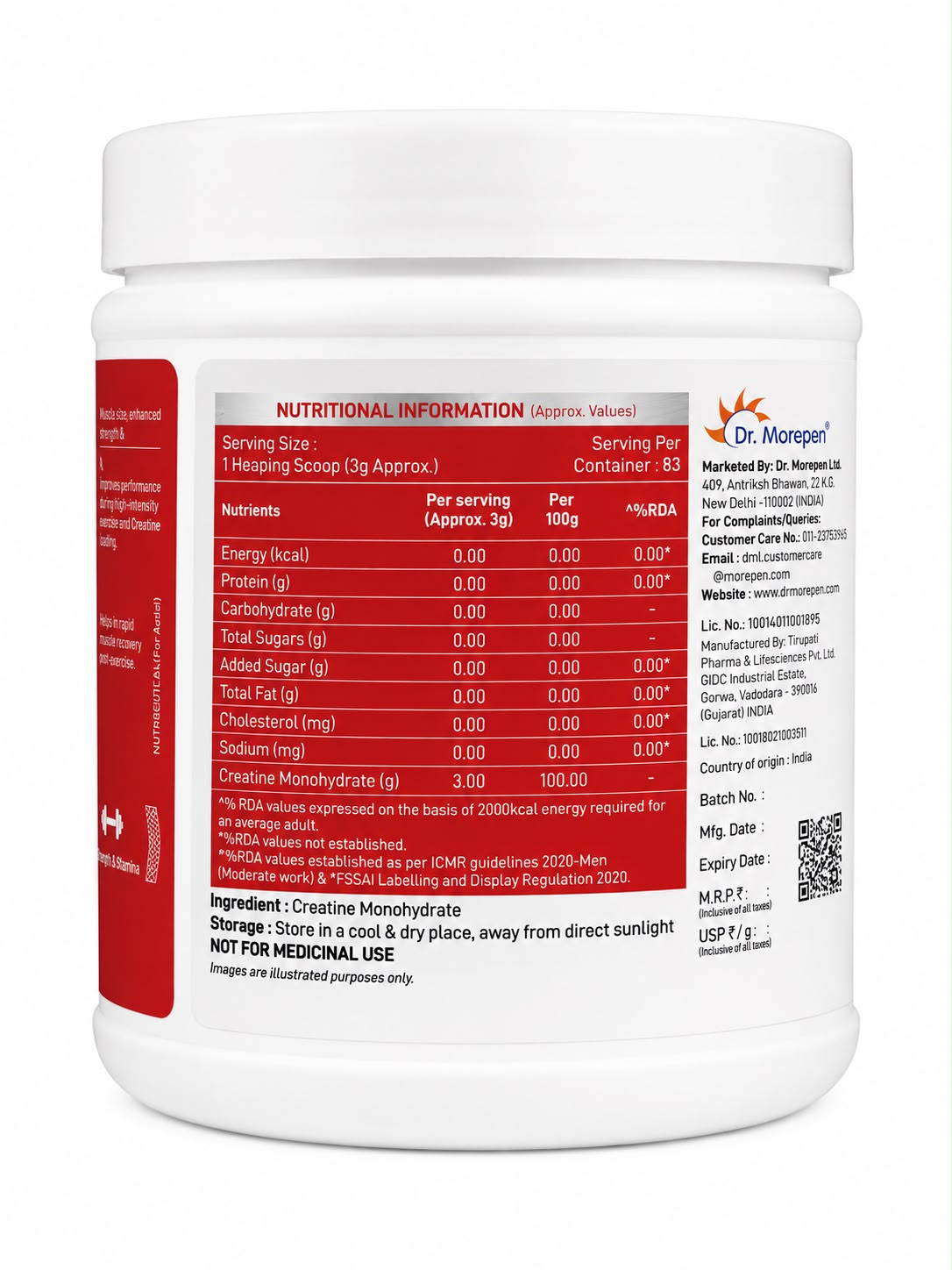 DR MOREPEN CREATINE MONOHYDRATE 250GM