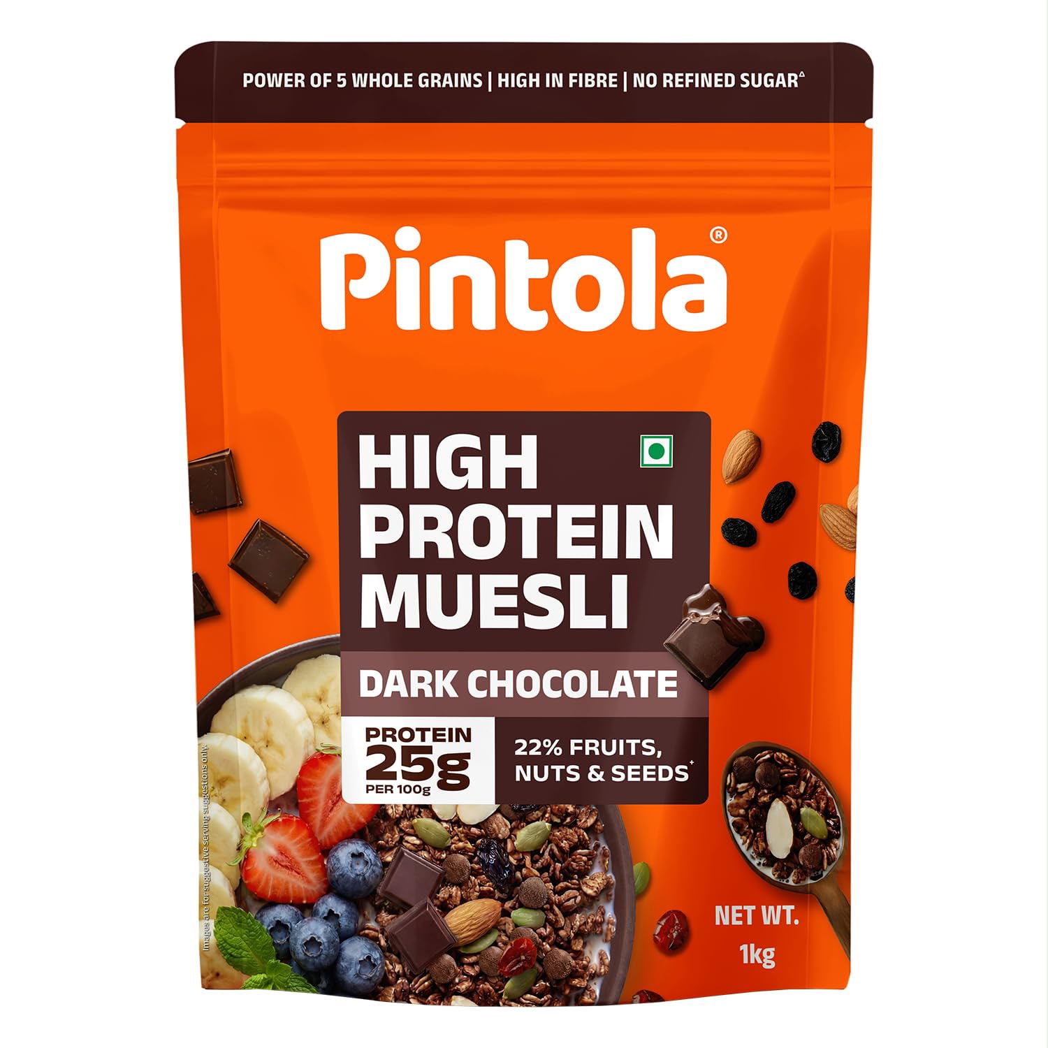 PINTOLA HI PROTEIN MUESLI DARK CHOCOLATE 1KG